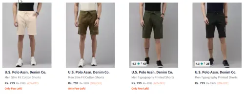 Image of U.S. Polo Assn. Denim Co. Men Shorts up to @₹60% Discount