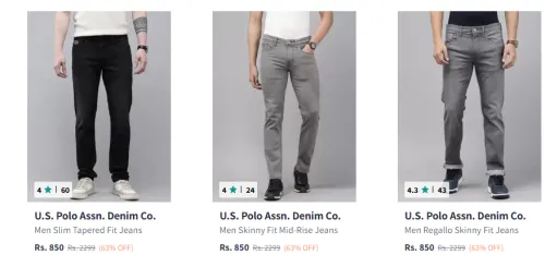Image of U.S. Polo Assn. Men Jeans at ₹850