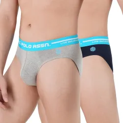 U.S. Polo Assn. Men Logo Waistband Cotton Stretch IYAH Briefs - Pack of 2