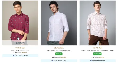 Image of U.s. polo Assn Men Shirt Minimum 65% Discount