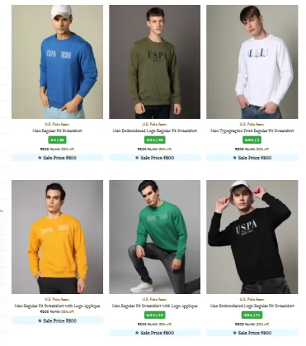 Image of U.s. Polo Assn Men Sweatshirt Minimum 65% Discount