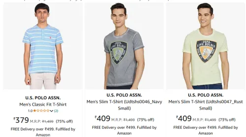 Image of U.S. POLO ASSN Men t-shirt starting at just ₹379