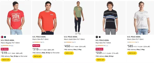 Image of U.S. POLO ASSN. Men's Clothing at Minimum 60% Off