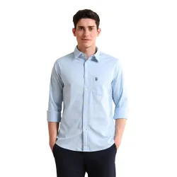 U.S. Polo ASSN. Solid Regular Fit Shirts for Men - Full Sleeve Mens Cotton Casual Shirts