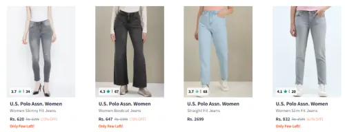 Image of U.s. Polo Assn Women Jeans Minimum 60% Discount