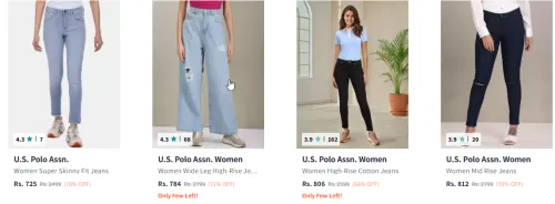 Image of U.s Polo.Assn. Women Jeans Starts @ ₹720