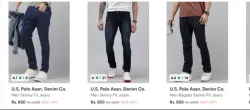 U.S. Polo Men Stretchable Jeans Minimum 63%Discount