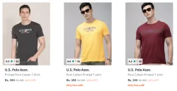 U.S Polo Men T-shirt Minimum 60% Discount