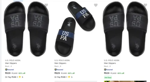 Image of U.s. polo Slide Starting ₹629