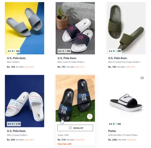 Image of U.s. polo Sliders Minimum 50% Discount