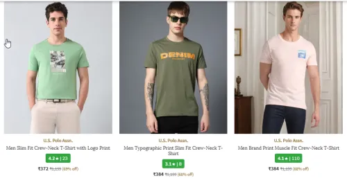 Image of U.s Polo T-shirt Minimum 65% Discount