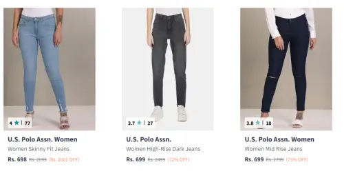Image of U.s Polo Women Jeans up to 75% Discount
