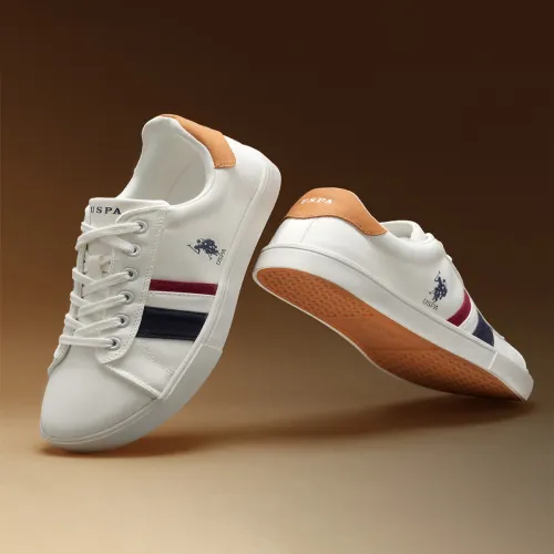 Image of U.S. Polo Assn. Men Solid Canvas Regular Sneakers