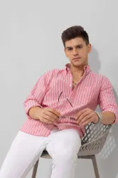 U TURN  Men Slim Fit Printed Collar Casual Shirt