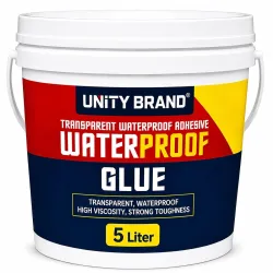 UB Unity Brand Transparent Waterproof Glue for Leakage, Epoxy Resin for Flooring, Crack Seal Agent Waterproofing for Roof Leakage Solution Indoor Outdoor Waterproof Adhesive Sealan (5 kg Glu...