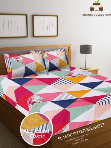 Image of Ubania Collection® Microfiber Fitted Elastic Double Bedsheet 