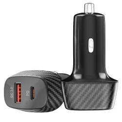 Ubon CH57 Dual Output Fast Car Charger with 45W Type-C PD & USB 3.0, Charging Adapter Compatible with Cars for iPhone & 