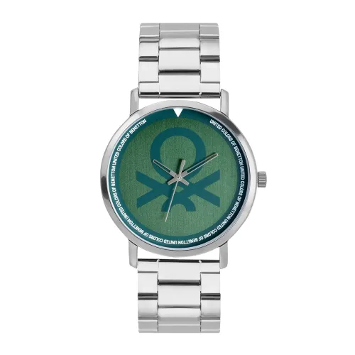Image of United Colors of Benetton Men Green Round Brass Dial Analogue Watch- UWUCG1300