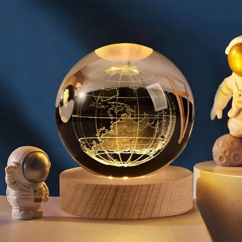 Image of UCRAVO 3D Earth Crystal Ball Night Light