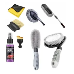 UCRAVO 8-Piece Professional Car Cleaning Kit with Extendable Microfiber Duster | Glass Anti-Fog Spray & Oil Film Remover