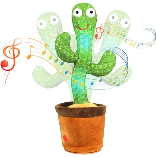Image of UCRAVO Cactus Toy with Dancing, Lighting,Singing, Recording and Repeat Your Words, Lights Cactus Toy for Kids (dance cac