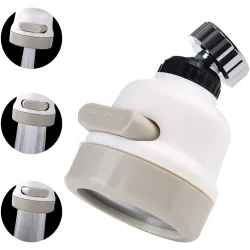 UCRAVO Plastic 360 Degree Rotating Brushed 3-Mode Adjustable Head Nozzle Water Saving Sprinkler Faucet (Multicolour)