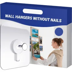 UCRAVO Self-Adhesive Wall Hooks, Pack of 10