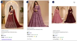 Udbhav Export Womens Lehenga Cholis at minimum 69% Discount