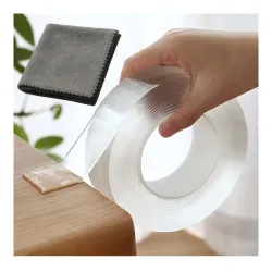 UFLOW Double Sided 3M Tape Heavy Duty with 10 by 10 cm Microfiber cloth - Multipurpose Removable Traceless Mounting Adhe