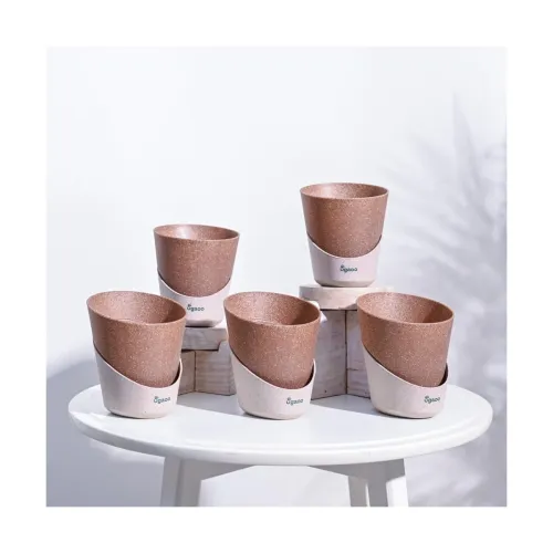 Image of UGAOO 4 Inch Atlantis Self Watering Planter - Set of 5 (Brown)