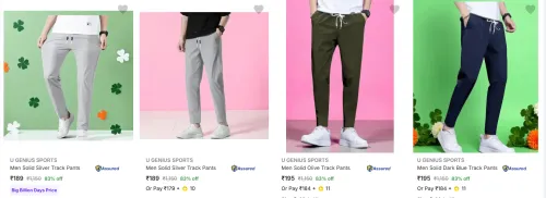 Image of U Genius Sports Men's Track Pants upto 83% Discount