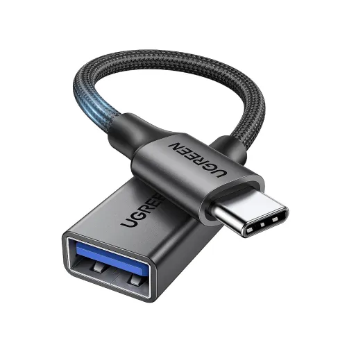 Image of UGREEN 10Gbps USB C to USB Adapter Aluminum Nylon Braided OTG Cable Black