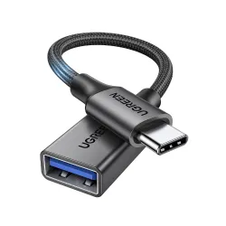 UGREEN 10Gbps USB C to USB Adapter Aluminum Nylon Braided OTG Cable Black