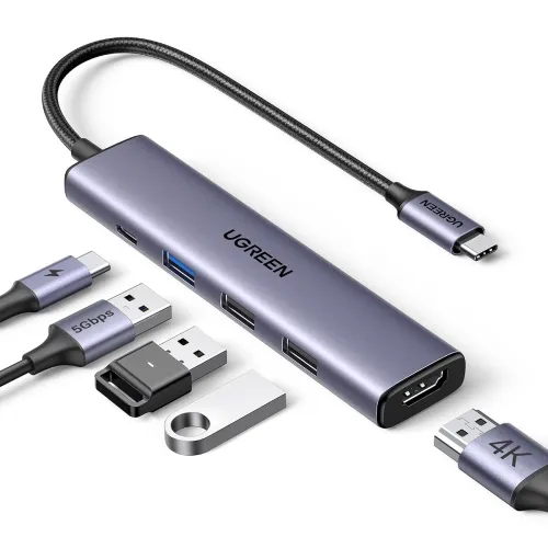 Image of UGREEN Revodok 105 USB C Hub 5 in 1 Multiport Adapter 4K 30Hz HDMI