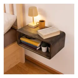 UHUD CRAFTS Floating Wooden Bedside Shelf