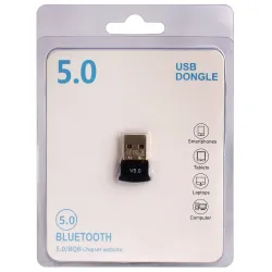 Careflection || Ultra-Mini Bluetooth CSR 5.0 USB Dongle Adapter for Windows Computer (Black:Golden)