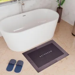 UMAI Rectangular Bathroom Mat| Soft Anti Skid Bath Mat | Non Woven Floor Doormat for Home | Non-Slip Rug for Shower-Bathtub | HY094 | Wine