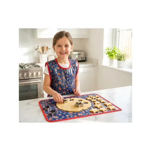 Image of UMBEL Cotton Waterproof KIDS Apron with Matching Food Table Mat 