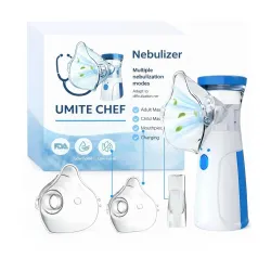Umite Chef Portable Mesh Nebulizer (Rechargeable, Silent, USB, Blue)