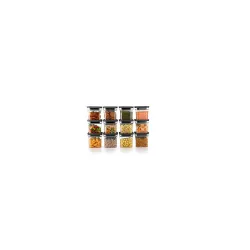 Unbreakable Kitkat Square Plastic Containers Set for Kitchen, Grocery Storage, 600 ML, Air-Tight (Black, 6)