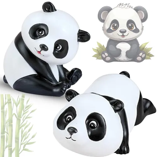 Image of Unbreakable Mini Panda Animal Statue Toys 