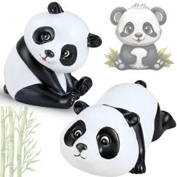 Unbreakable Mini Panda Animal Statue Toys 
