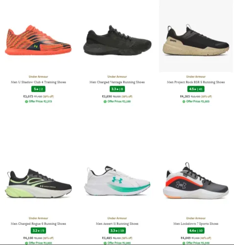 Image of UNDER ARMOUR Men's Shoes at minimum 59% Discount