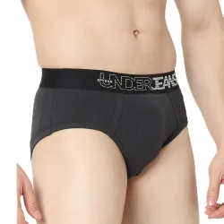 Underjeans by Spykar Men Premium Pack of 2 Grey - Olive Brief