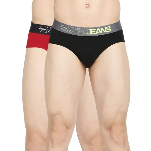 Image of Underjeans Men's Cotton Blend Regular Fit Solid Brief