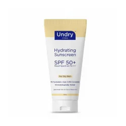 Undry Sunscreen SPF 50+ for Dry Skin, Mineral Actives, Ceramide & HA, 50g