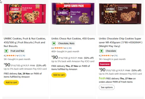 Image of UNIBIC Cookies Starting @ ₹90