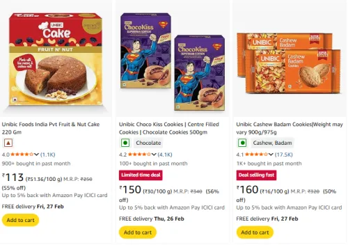 Image of UNIBIC FOODS Starting @₹113