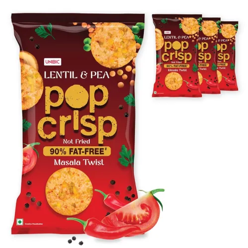 Image of UNIBIC LENTIL & PEA POP CRIPS (HERB) 12 X 4 X 40G