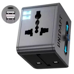 Unidapt 15W Universal Travel Adapter | Type-C & USB Ports (Model 3)